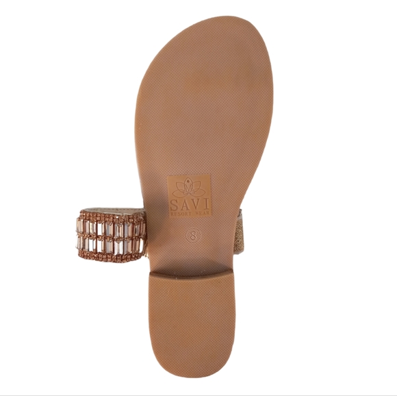 NWOT | SAVI Resort Wear "Helena" Jewel Embellished One Toe Flat Sandal | US 8 - Picture 5 of 5